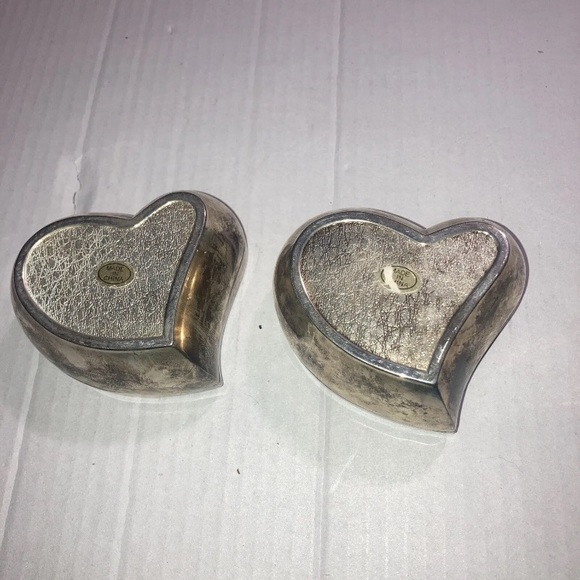 vintage silver heart jewelry box Set - Picture 3 of 9